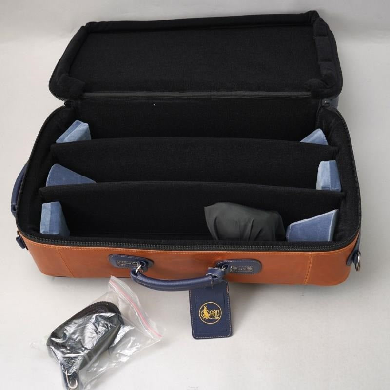 Elite_Series_5-ECLV-NB_Trumpet_Triple_Compact_Case,_Leather,_Brown_x_Blue_03