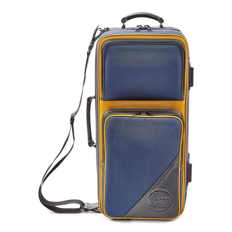 Guard_Bags_Fiberglass_Series_4-EHSNB-K_Trumpet_Double_Case___Navy_Cordura_Nylon_with_Black_Leather_Trim_and_Yellow_Highlights_02