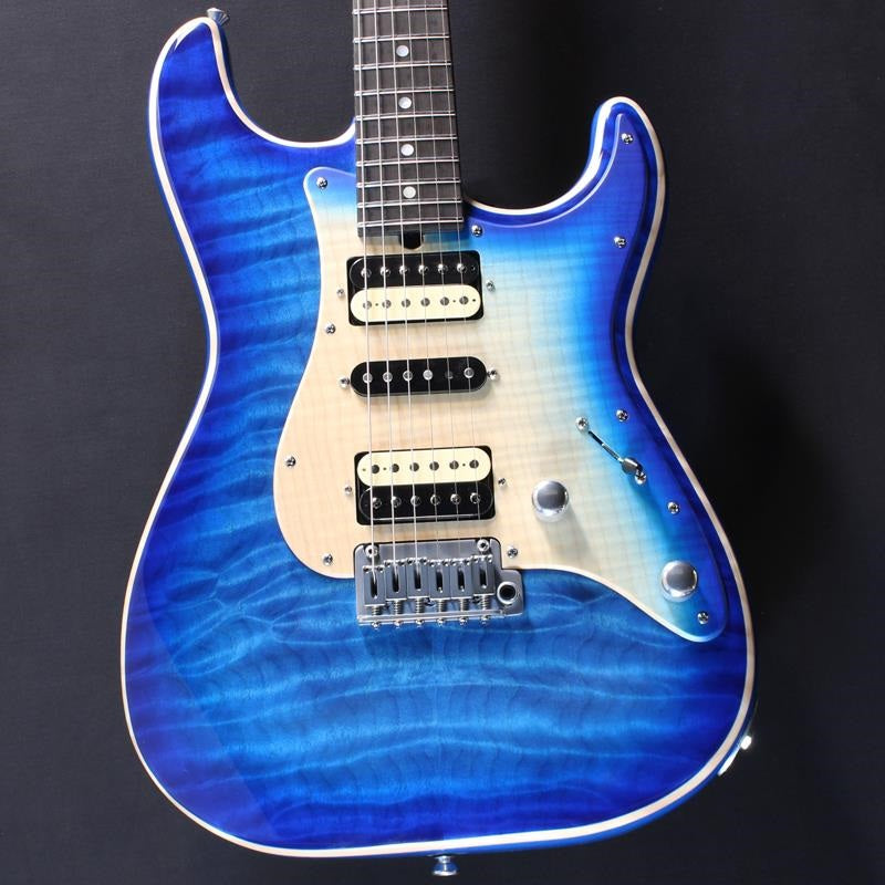 Ikebe_50th_Anniversary_ST-22_Selected_5A_Quilted_Maple_Top_(Trans_Blue_Burst)_#033309_01