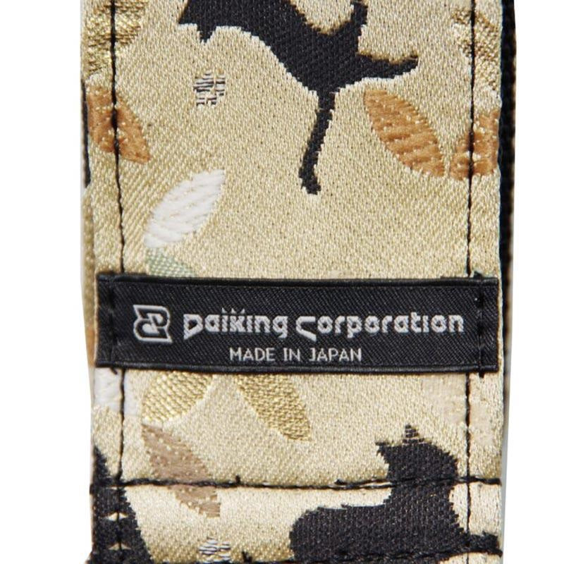 Nishijin-woven_guitar_strap_DGS-NKCS-60_with_gold-lined_cat_shadow_pattern_04