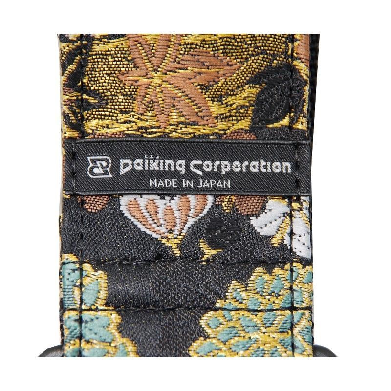 Nishijin-woven_guitar_strap_DGS-NKKH-60_with_gold-lined_tortoiseshell_and_floral_pattern_04