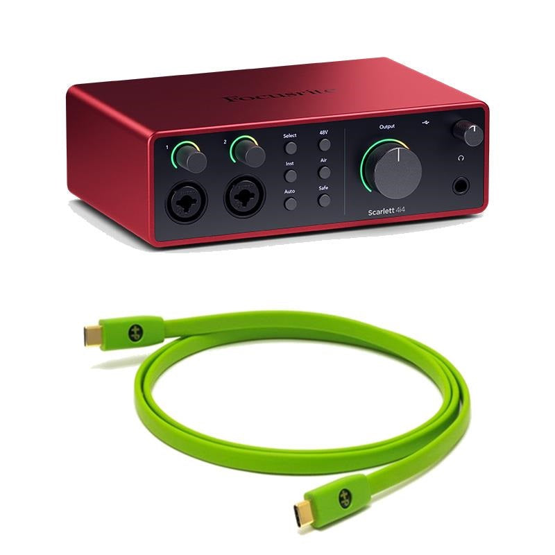 Scarlett_4i4_gen4_+_OYAIDE_High-Quality_USB_Cable_Set_(Type_C_to_C_1_0m)_(4-in_4-out_USB-C_Audio_Interface)_(Focusrite)_(Oyaide)_01
