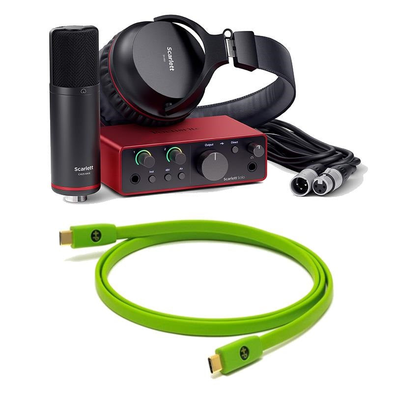 Scarlett_Solo_Studio_gen4_+_OYAIDE_High-Quality_USB_Cable_Set_(Type_C_to_C_1_0m)_(Includes_Condenser_Microphone_Headphone_Microphone_Cables,_Studio_Pack)_(2-in-2-out_USB-C_Audio_Interface)_(Focusrite)_(OYAIDE)_01