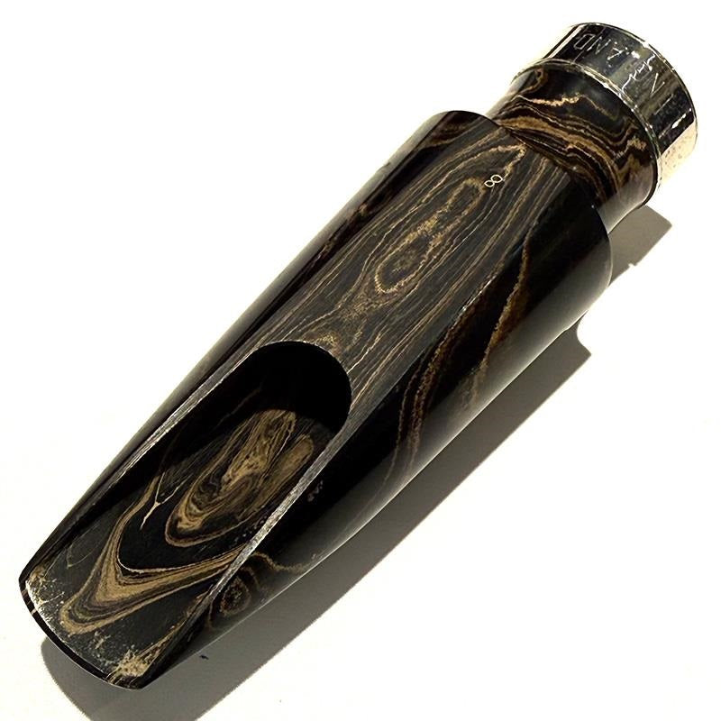 Used_Morgan_Fry_tenor_saxophone_mouthpiece,_hard_rubber,_marble,_#8_02