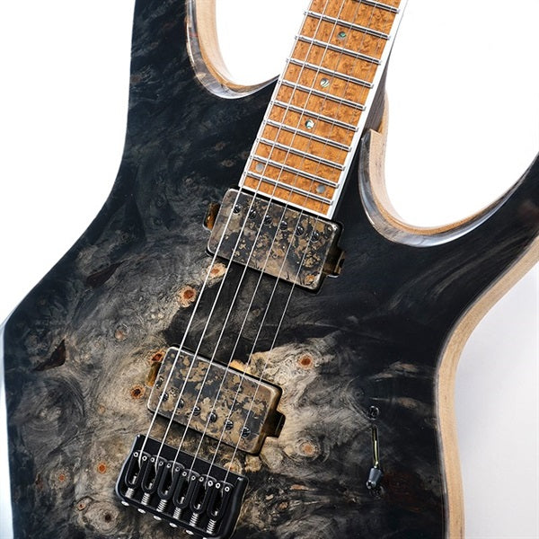 40th_Anniversary_Buckeye_Burl_Series_Duvell_Elite_6_(Trans_Natural_Fade_Black_Burst_Out_Gloss)_[Mayones_40th_Anniversary_Model]_04
