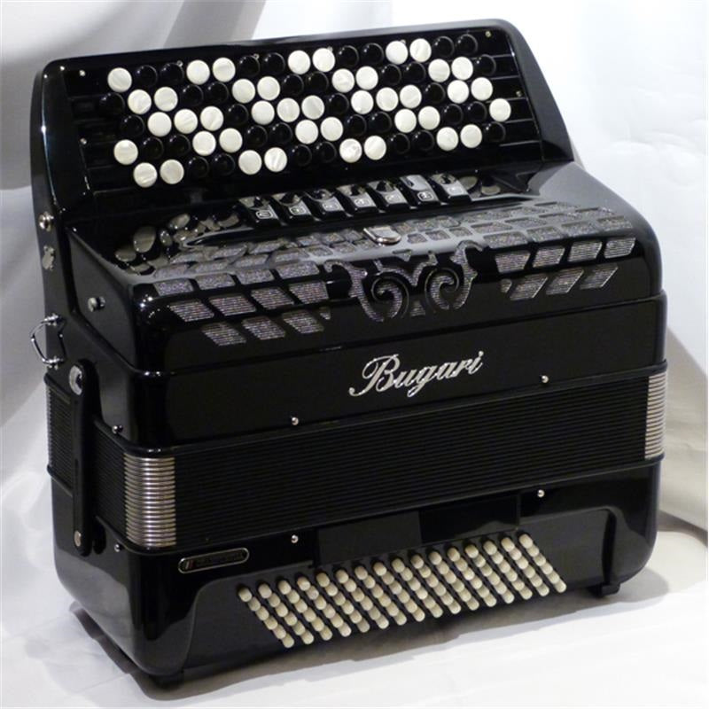 [Early_Bird_Special_Sale]_320CH_BK_(10%_OFF_Time_Sale_-_Until_10_20)_(Semi-Handmade_Reeds)_BUGARI_Italian-made_Chromatic_Accordion，_Button_Type，_Black_01