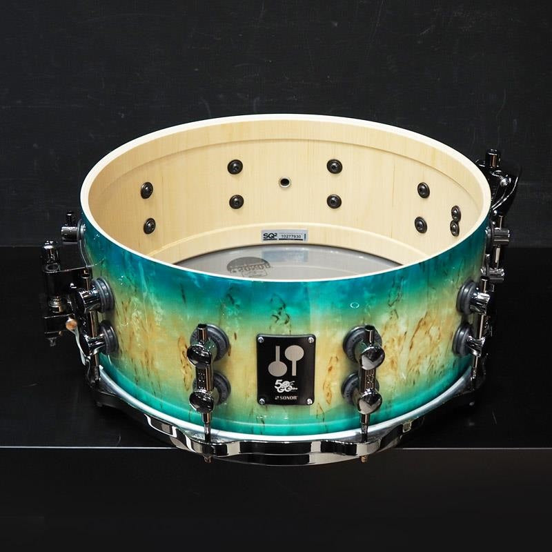 [Ikebe_Musical_Instrument_50th_Anniversary_Model]_SQ2_System_Snare_Drum_-_Maple_Vintage_14x6_-_Blue_Burst_on_Scandinavian_Birch_09