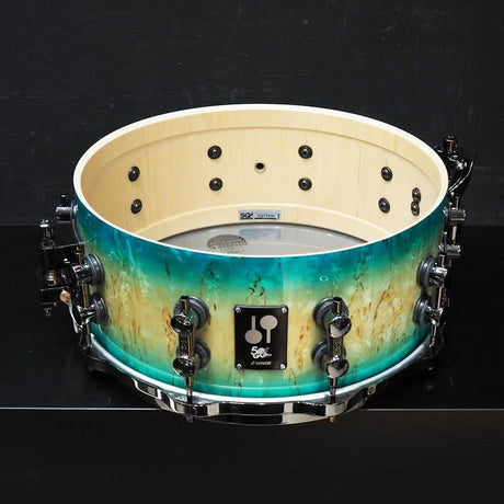 [Ikebe_Musical_Instrument_50th_Anniversary_Model]_SQ2_System_Snare_Drum_-_Maple_Vintage_14x6_-_Blue_Burst_on_Scandinavian_Birch_09