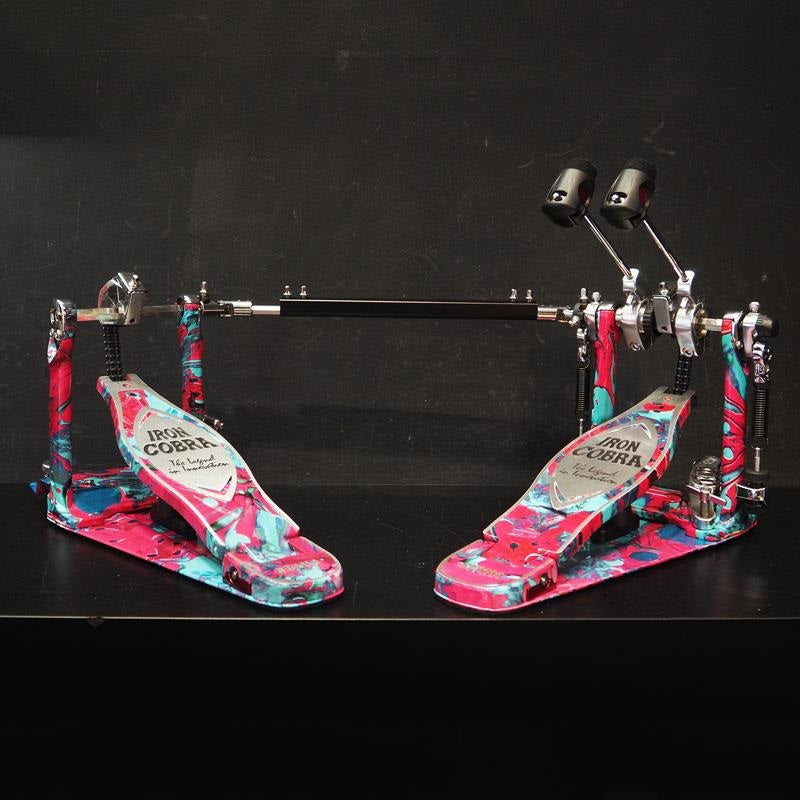 USED_​​TAMA_50th_LIMITED_HP900PWMCS_[IRON_COBRA_Marble_Edition_Power_Glide_Twin_Pedal_Coral_Swirl_Hard_Case_Included]_01