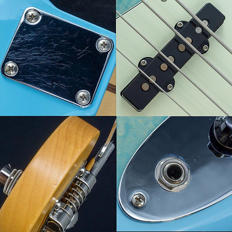 USED_​​2024_Collection_Hybrid_II_Jazz_Bass_Flame_Maple_Top_(Celeste_Blue)_11