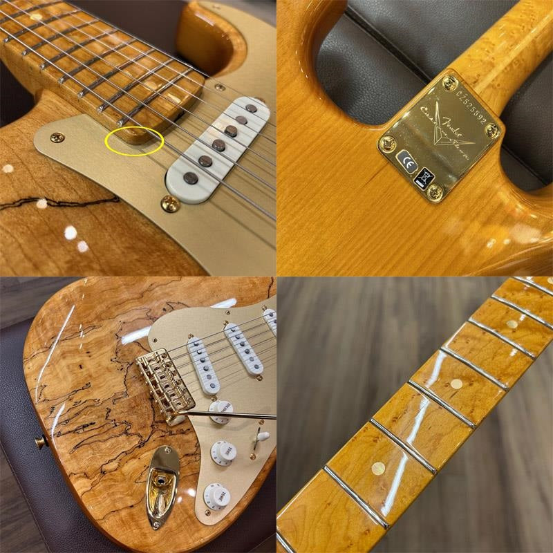 USED_​​2016_Limited_Model_Spalted_Maple_Artisan_Stratocaster_Natural_with_Gold_Anodized_Pickguard_[SN_CZ525592]_Fender_10