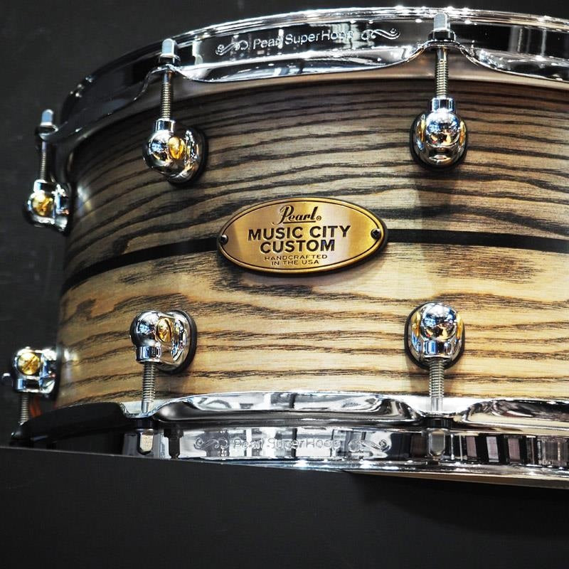 USED_​​MCCA1465S_C_#1010_Music_City_Custom_-USA_Solid_Ash_Shell_Snare_Drums_14×6_5_[Hand-rubbed_Two_Tone_Ash_w_Ebony_Inlay]_03