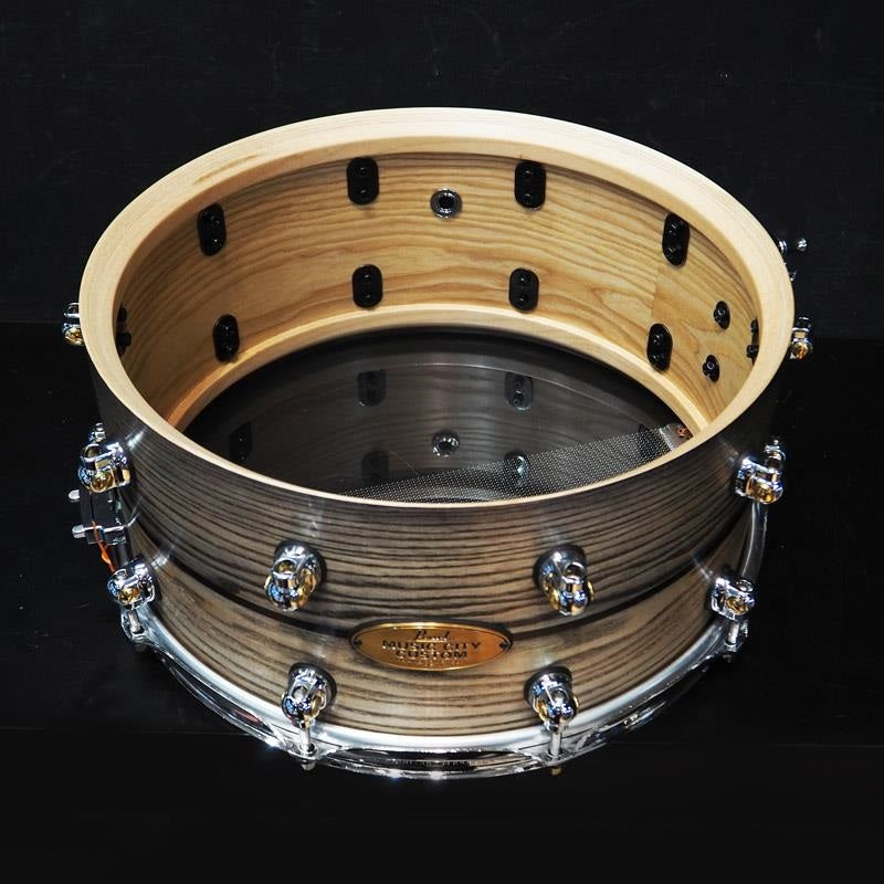 USED_​​MCCA1465S_C_#1010_Music_City_Custom_-USA_Solid_Ash_Shell_Snare_Drums_14×6_5_[Hand-rubbed_Two_Tone_Ash_w_Ebony_Inlay]_08