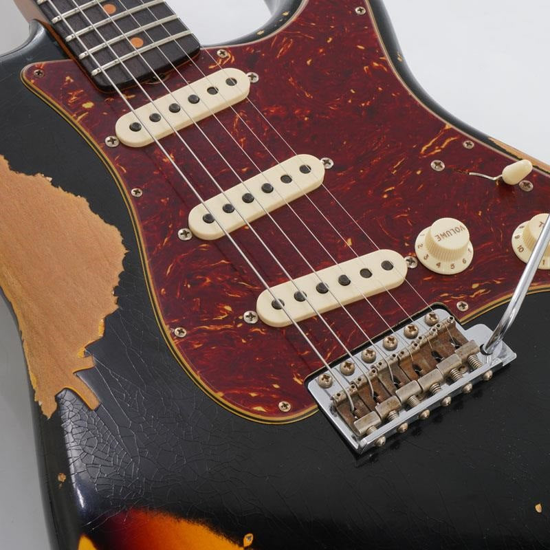 USED_​​2021_Limited_Edition_1961_Stratocaster_Heavy_Relic_Aged_Black_over_3-Tone_Sunburst_Roasted_Maple_Neck_2023_[SN__CZ566964]_09