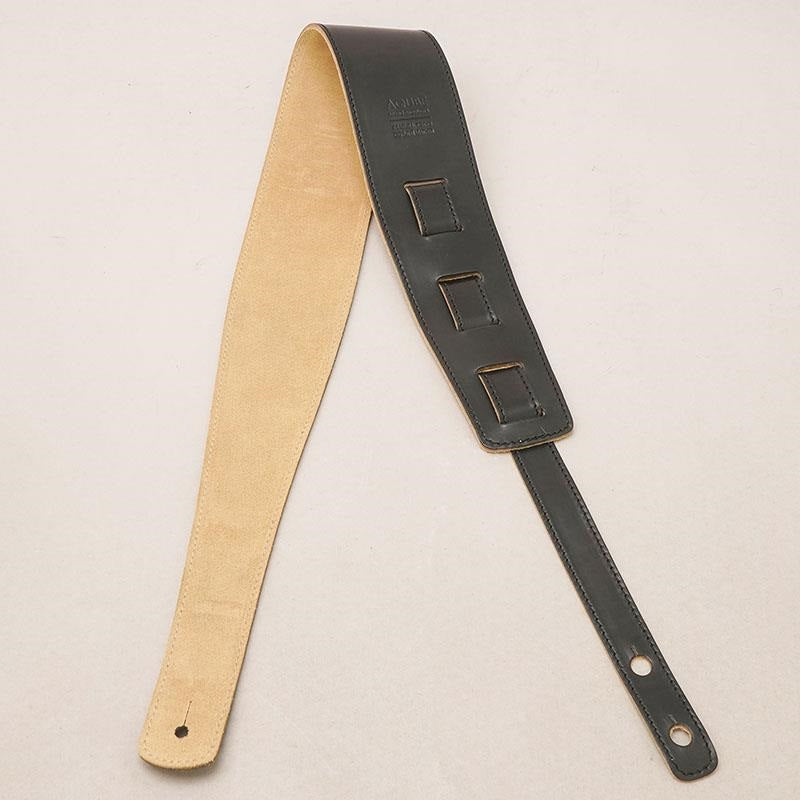 [Domestic_Genuine_Leather_Strap]_HORWEEN_(Black)___STANDARD___M-Size_(Tail_strap_for_acoustic-electric_guitars)_03