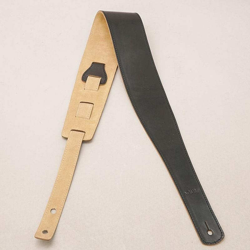 [Domestic_Genuine_Leather_Strap]_HORWEEN_(Black)___STANDARD___M-Size_(Tail_strap_for_acoustic-electric_guitars)_04
