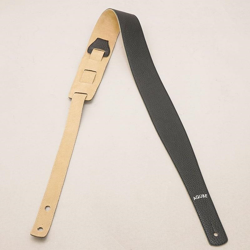 [Domestic_Genuine_Leather_Strap]_SHRINK_(White)___SLIM___M-Size_(Tail_strap_for_acoustic-electric_guitars)_03