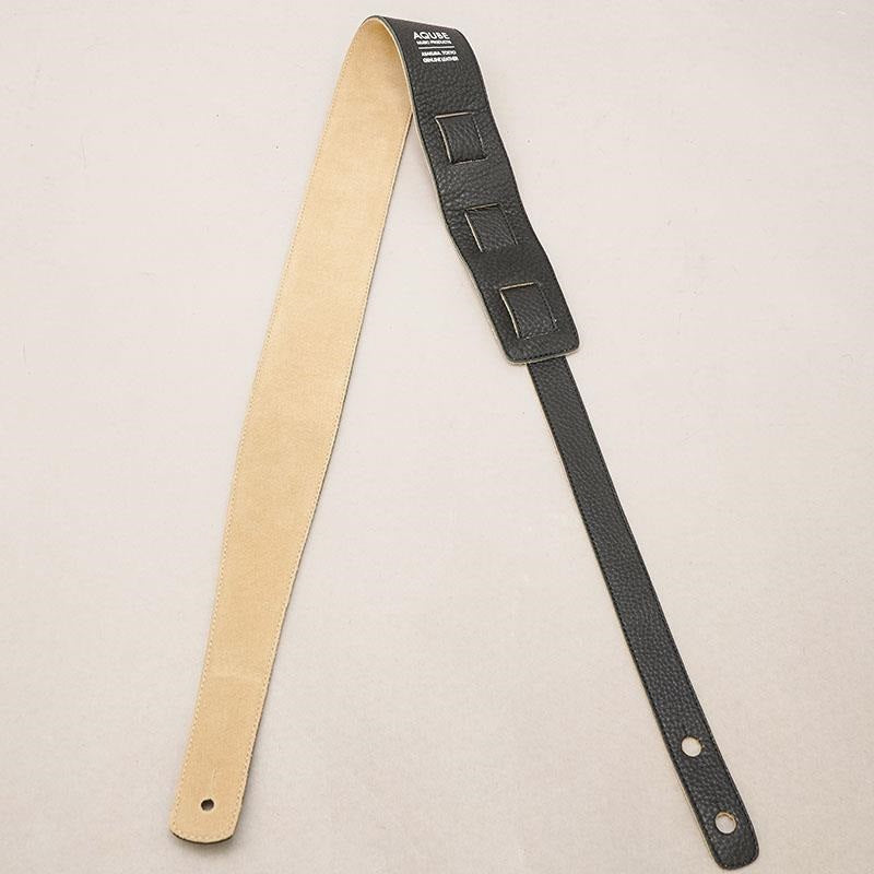 [Domestic_Genuine_Leather_Strap]_SHRINK_(White)___SLIM___M-Size_(Tail_strap_for_acoustic-electric_guitars)_04