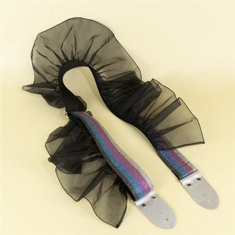Glitter_Rainbow_Black_Frill_Guitar_Strap_(Purple)_02