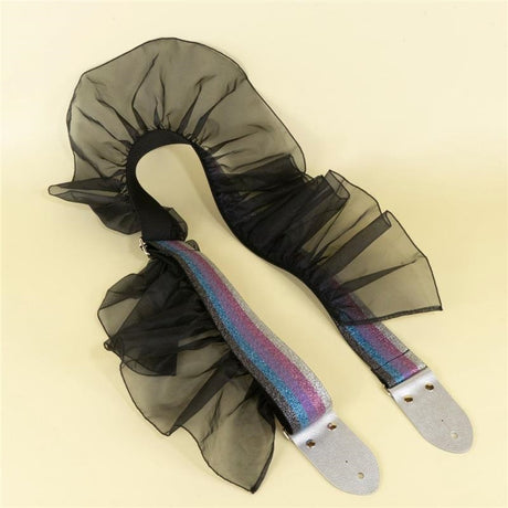Glitter_Rainbow_Black_Frill_Guitar_Strap_(Purple)_02
