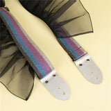 Glitter_Rainbow_Black_Frill_Guitar_Strap_(Purple)_04