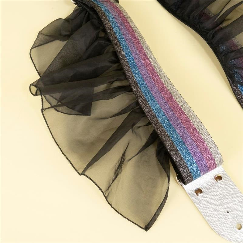 Glitter_Rainbow_Black_Frill_Guitar_Strap_(Purple)_05