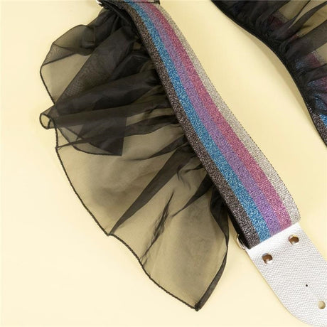 Glitter_Rainbow_Black_Frill_Guitar_Strap_(Purple)_05