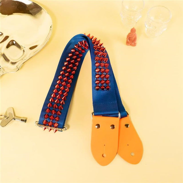 Neon_Leather_x_Studs_Guitar_Strap_S_—_Blue_x_Red_01