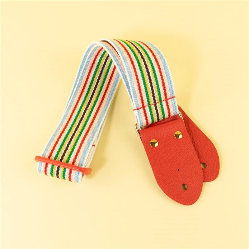 【KIDS】Colorful_Stripe_Guitar_Strap_1_-_Red_04