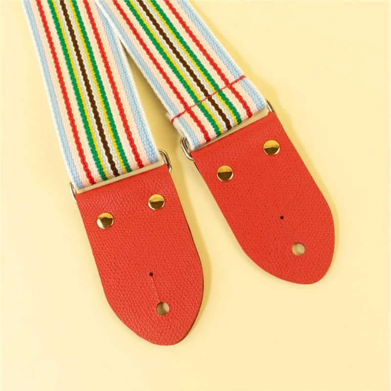 【KIDS】Colorful_Stripe_Guitar_Strap_1_-_Red_07