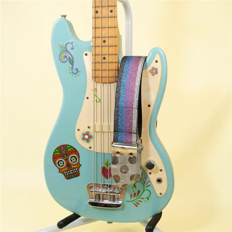 Not_Slip_Not_Lame_Rainbow_&_Silver_Dot_Guitar_Strap_(dot)_01