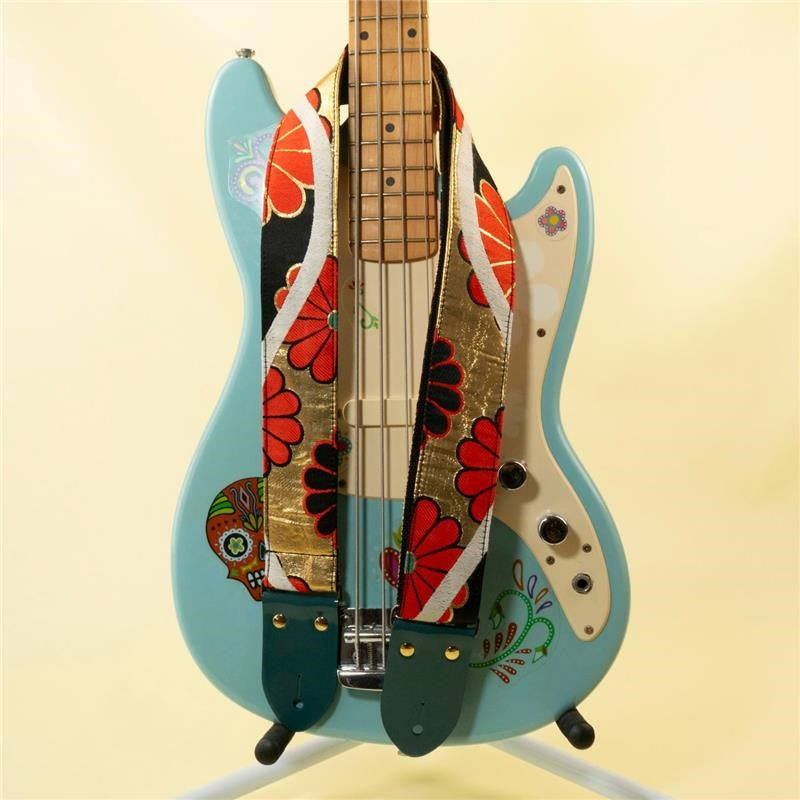 Vintage_Kimono_Obi_Wave_Flower_Guitar_Strap_C_02