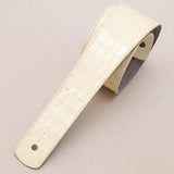 [Domestic_Genuine_Leather_Strap]_EMBOSSED_CROCO_(Vintage_White)___Slim___M-Size_(Tail_Strap_for_Acoustic-Electric_Guitars)_01