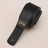 [Domestic_Genuine_Leather_Strap]_COW_HAIR_(Black)___SLIM___M-Size_(Tail_Strap_for_Acoustic-Electric_Guitars)_01