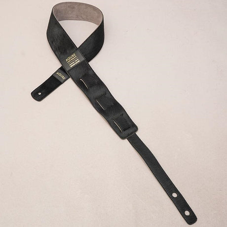 [Domestic_Genuine_Leather_Strap]_COW_HAIR_(Black)___SLIM___M-Size_(Tail_Strap_for_Acoustic-Electric_Guitars)_02