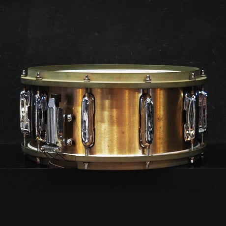 USED_​​90's_PL5325_[Power_Metal_Series_Bell_Brass_Snare_Drum_14×6_5_Made_In_Japan]_02
