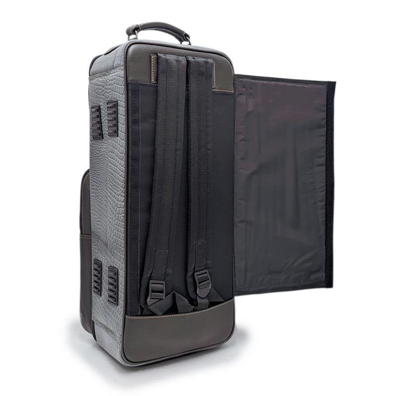 Guardbags___Elite_Series_4-ECLG-CN_cro_Trumpet_Double_Case___Crocodile_Embossed_Gray_Leather_&_Chocolate_Brown_Leather_Trim_02