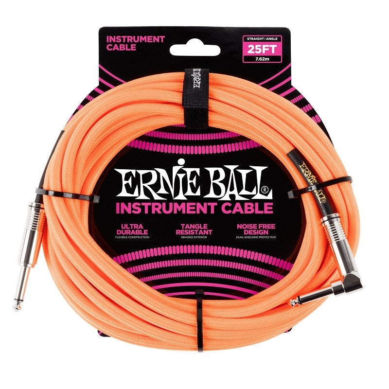 [Autumn_Super_Sale]_Braided_Instrument_Cable_25ft_S_L_(Neon_Orange)_[#6067]_01