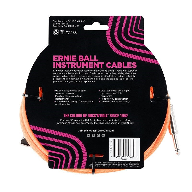 [Autumn_Super_Sale]_Braided_Instrument_Cable_25ft_S_L_(Neon_Orange)_[#6067]_02