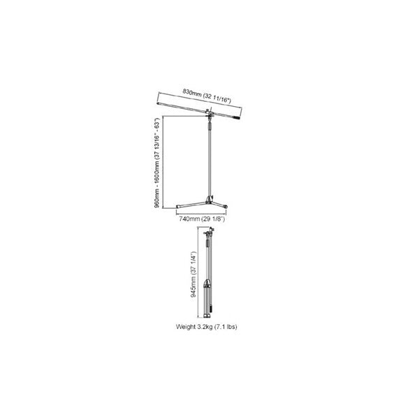 [Autumn_Super_Sale]_MS205_(Chrome)_(Long_Boom)_(Tama_Microphone_Stand)_04
