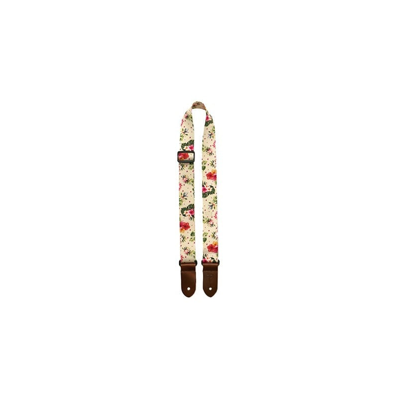 [Autumn_Super_Sale]_Perri's_1_5_Polyester_Ukulele_Strap_in_White_Floral_Hibiscus_01