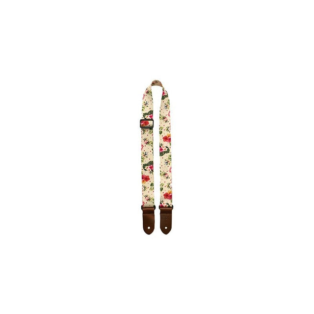 [Autumn_Super_Sale]_Perri's_1_5_Polyester_Ukulele_Strap_in_White_Floral_Hibiscus_01