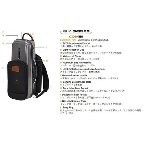 [Backorder]_GL_Case_for_Soprano_Saxophone，_GLK-S_(S)，_Gray_Hairline_Finish_[Brasspire_ver_]_04