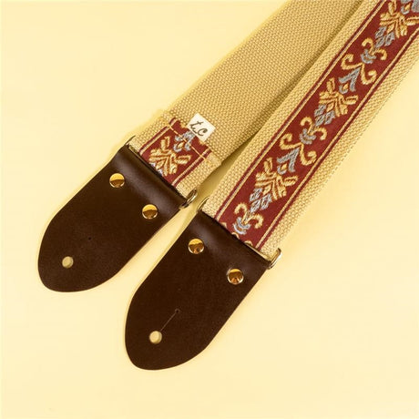 Botanical_Ribbon_Guitar_Strap_-_Wine_x_Beige_05
