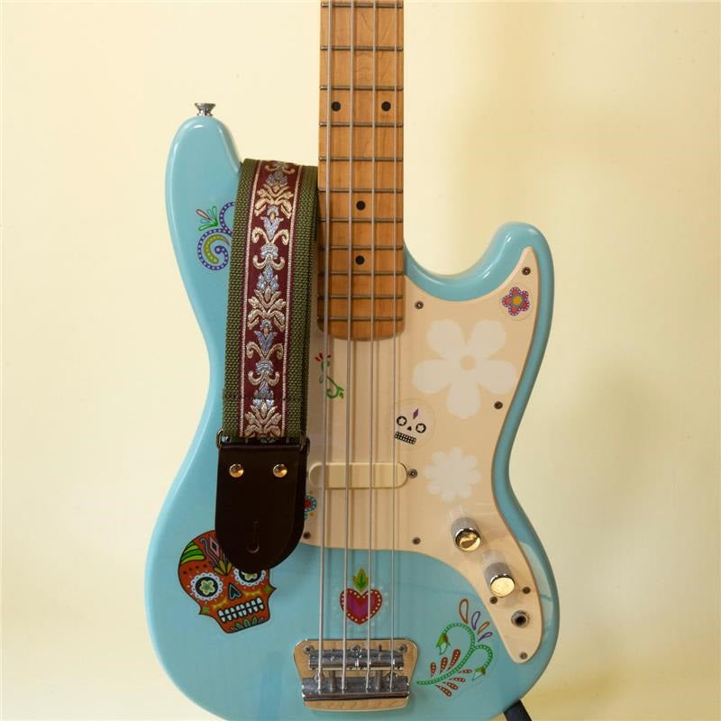 Botanical_Ribbon_Guitar_Strap_Wine_05