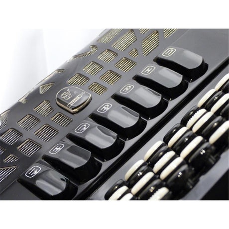 Bugari_320CH_Black_Chromatic_Accordion_(with_semi-handmade_reeds)_Made_in_Italy，_Button_Operation_03
