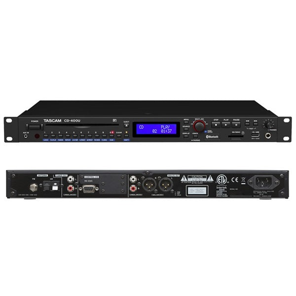 Tascam CD-400U (1U rack-mounted CD player) with Bluetooth, AM/FM, and ...