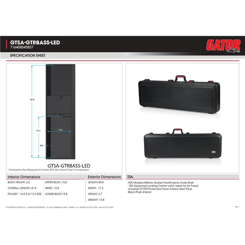 [Christmas_Sale]_TSA_ATA_Molded_Bass_Guitar_Case_with_LED_Light_[GTSA-GTRBASS-LED_for_Electric_Bass]_06