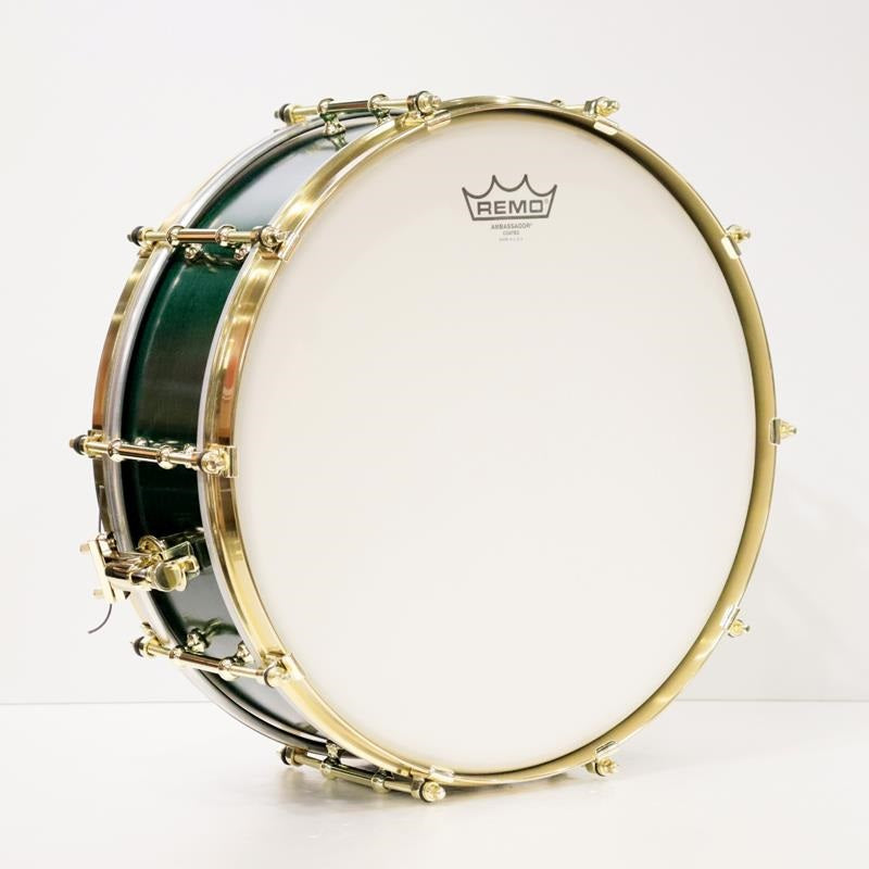 Custom_Order__Vintage_Maple_14''×5''_Snare_Drum_-_Olive_Green_06