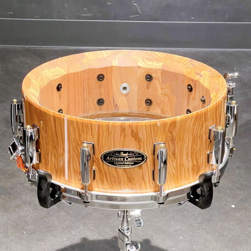DAOL1455S_C_#206_[Artisan_Custom_Limited_~Shell_by_DrumArt~_Snare_Drums_14x5_5_Olive_Wood_Gloss_Natural_Olive]_[Die-cast_Custom_Model]_04